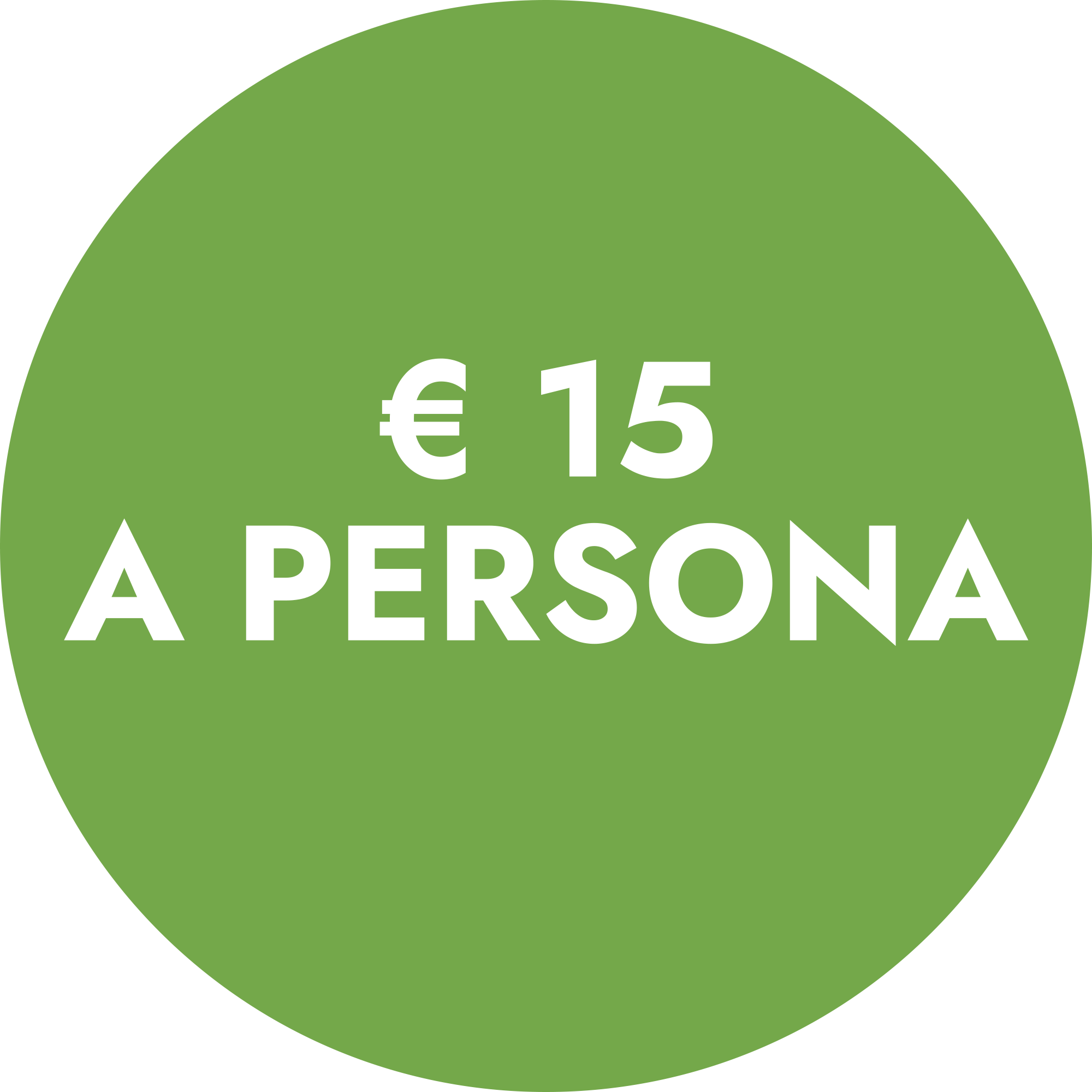 COST OF 15 EUROS PER PERSON